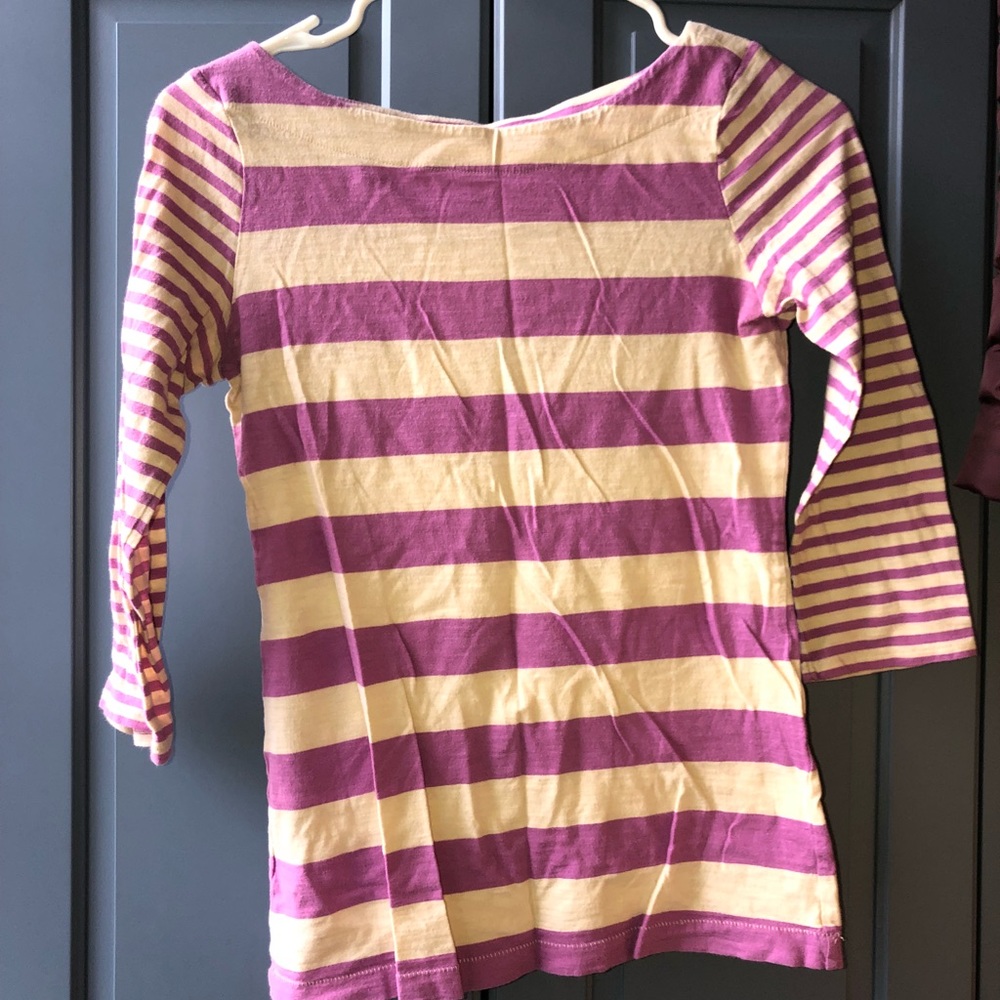 Stripped Pink 3/4 Sleeve Shirt